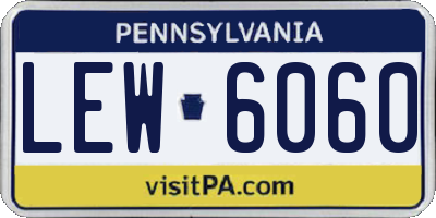 PA license plate LEW6060