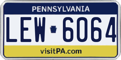 PA license plate LEW6064