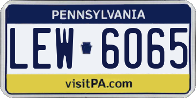 PA license plate LEW6065