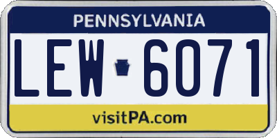 PA license plate LEW6071