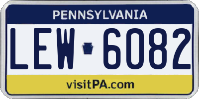 PA license plate LEW6082