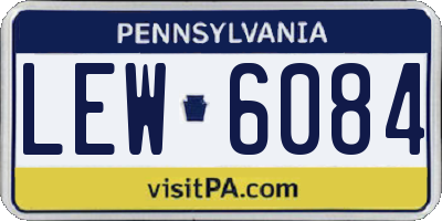 PA license plate LEW6084