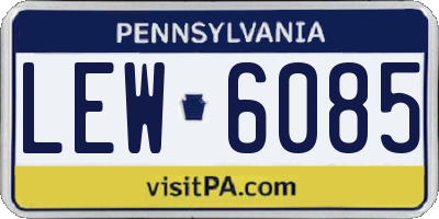 PA license plate LEW6085