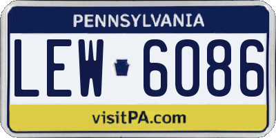 PA license plate LEW6086