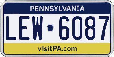 PA license plate LEW6087