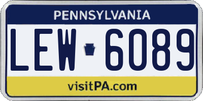 PA license plate LEW6089