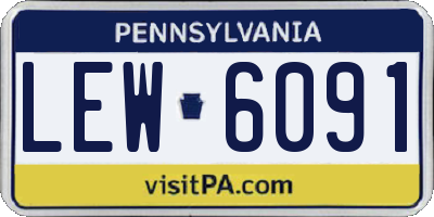 PA license plate LEW6091