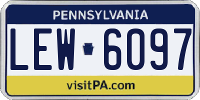 PA license plate LEW6097