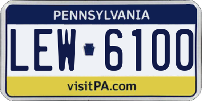 PA license plate LEW6100