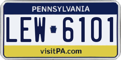 PA license plate LEW6101