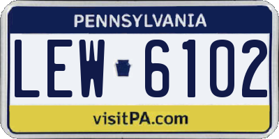 PA license plate LEW6102