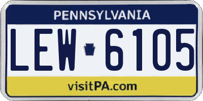 PA license plate LEW6105