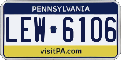 PA license plate LEW6106