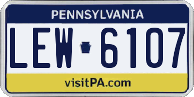 PA license plate LEW6107