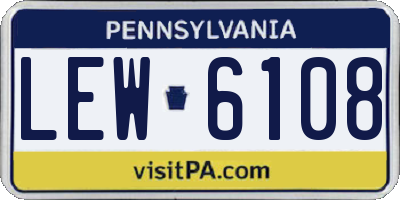 PA license plate LEW6108