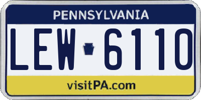 PA license plate LEW6110