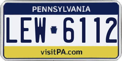 PA license plate LEW6112