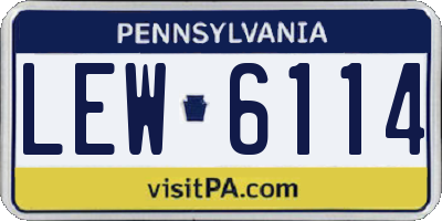 PA license plate LEW6114