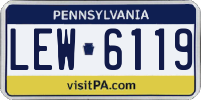 PA license plate LEW6119