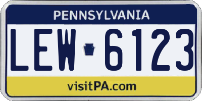 PA license plate LEW6123