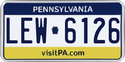 PA license plate LEW6126