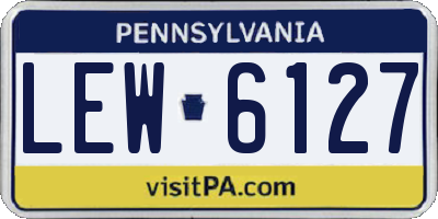 PA license plate LEW6127