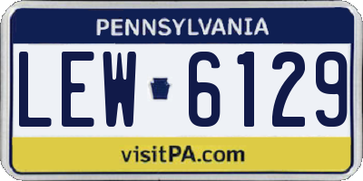PA license plate LEW6129