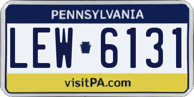 PA license plate LEW6131