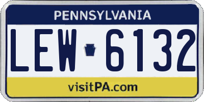 PA license plate LEW6132