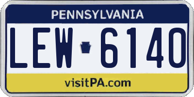 PA license plate LEW6140
