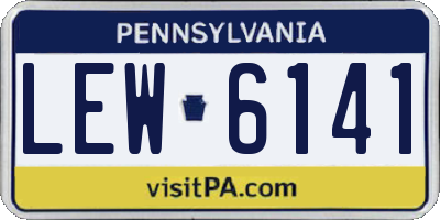 PA license plate LEW6141
