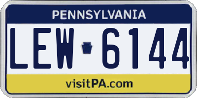 PA license plate LEW6144