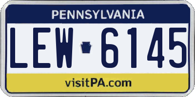 PA license plate LEW6145