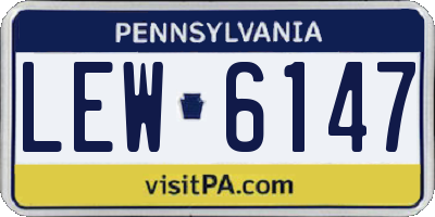 PA license plate LEW6147