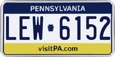 PA license plate LEW6152