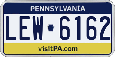 PA license plate LEW6162