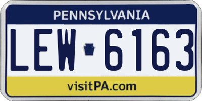 PA license plate LEW6163