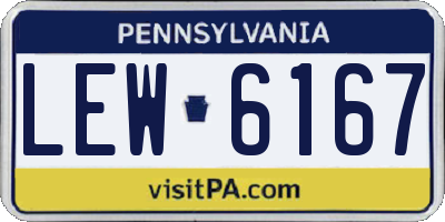 PA license plate LEW6167