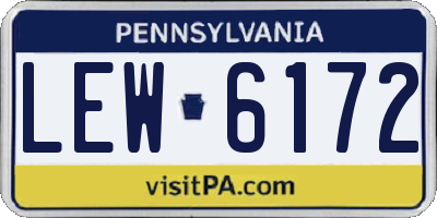 PA license plate LEW6172