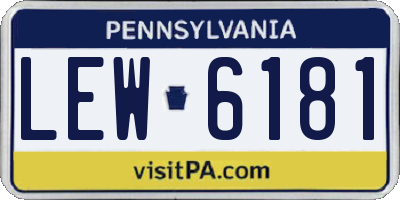PA license plate LEW6181