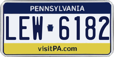 PA license plate LEW6182