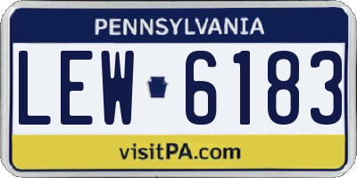 PA license plate LEW6183