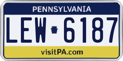 PA license plate LEW6187