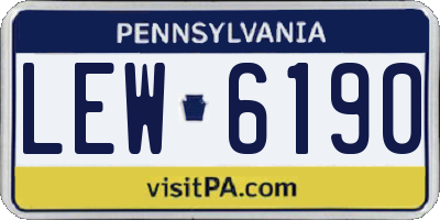 PA license plate LEW6190