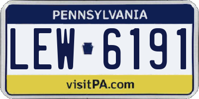 PA license plate LEW6191