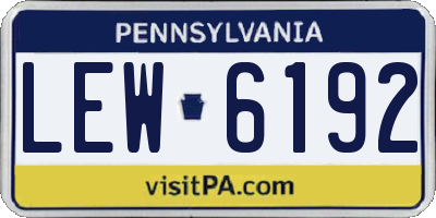 PA license plate LEW6192
