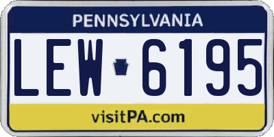 PA license plate LEW6195