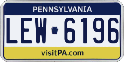 PA license plate LEW6196