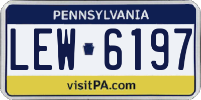 PA license plate LEW6197
