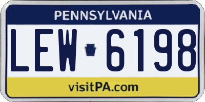 PA license plate LEW6198